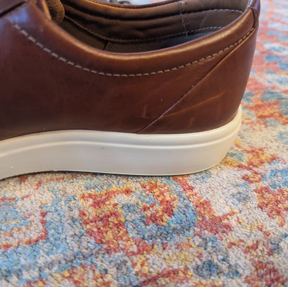 Ecco Soft 7 Brown Leather Shoes Men's 46 US 12-12.5 Casual LaceUp Diff Insoles - Picture 9 of 13